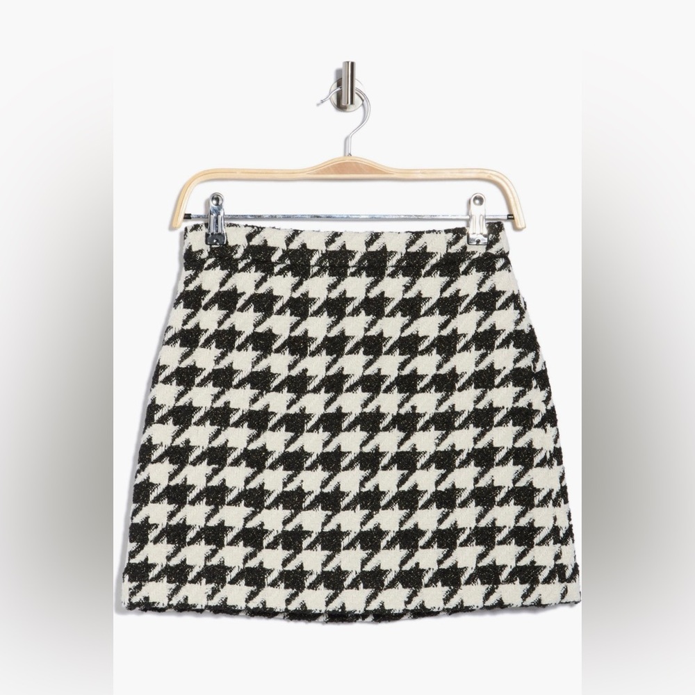 L'AGENCE Black & White Houndstooth Cropped Jacket with skirt (suit)